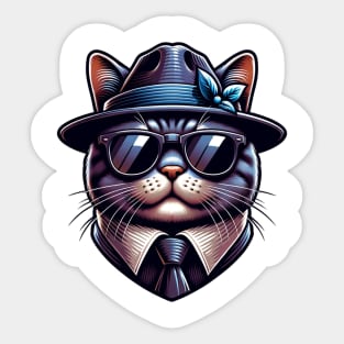 Gangster Cat Sticker